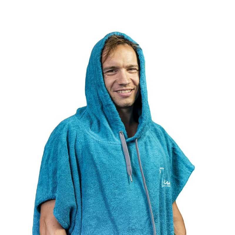 Poncho Zeus Logo Blue Poncho Zeus Surf