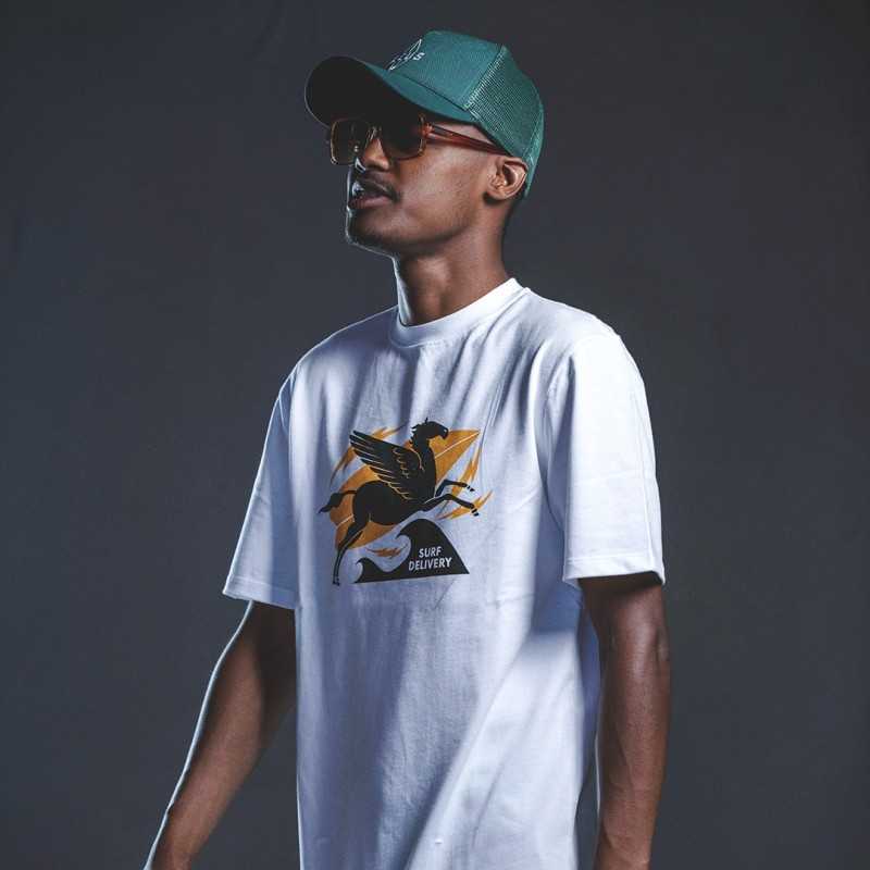 T-Shirt Surf Blanc Pegase - Zeus | Coton Surfwear