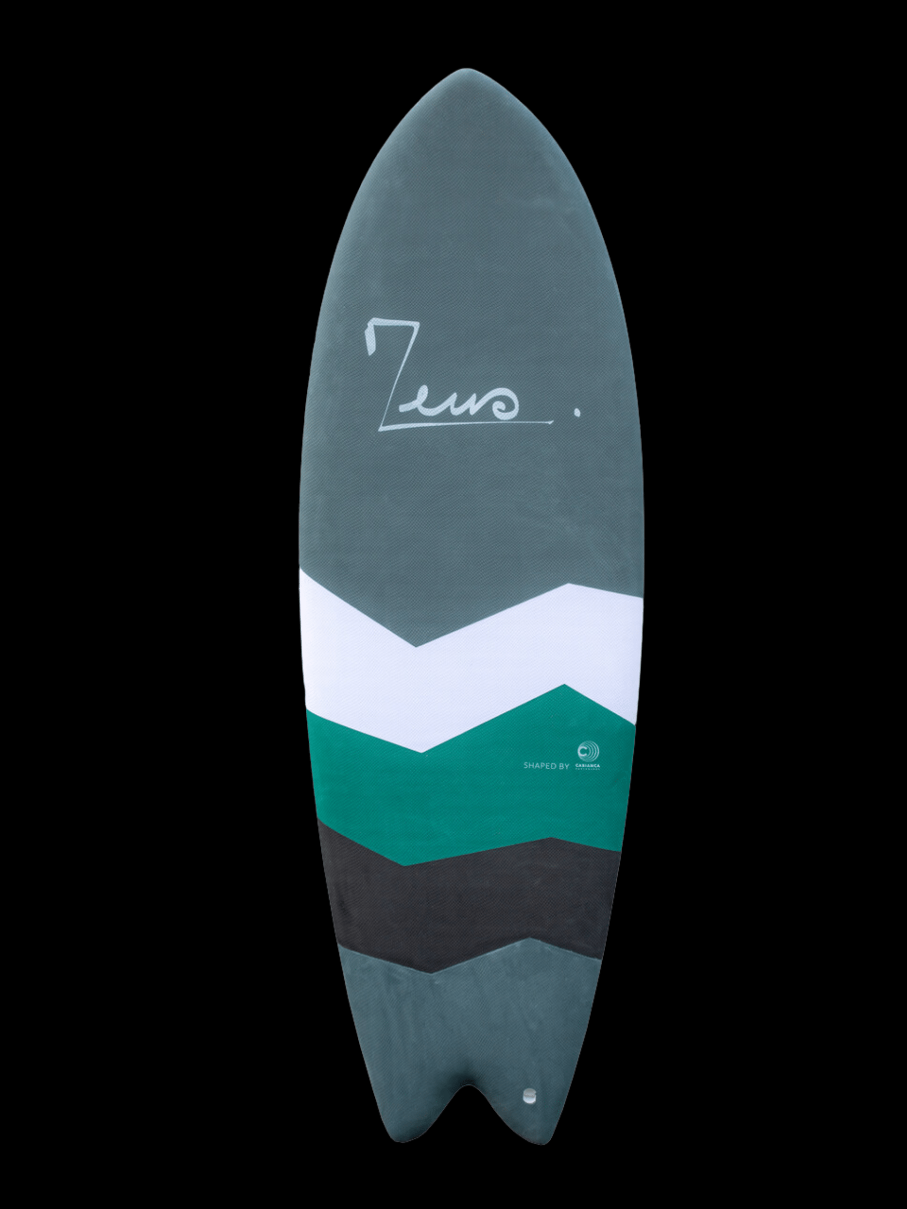 a surfboard with the name zuno on it