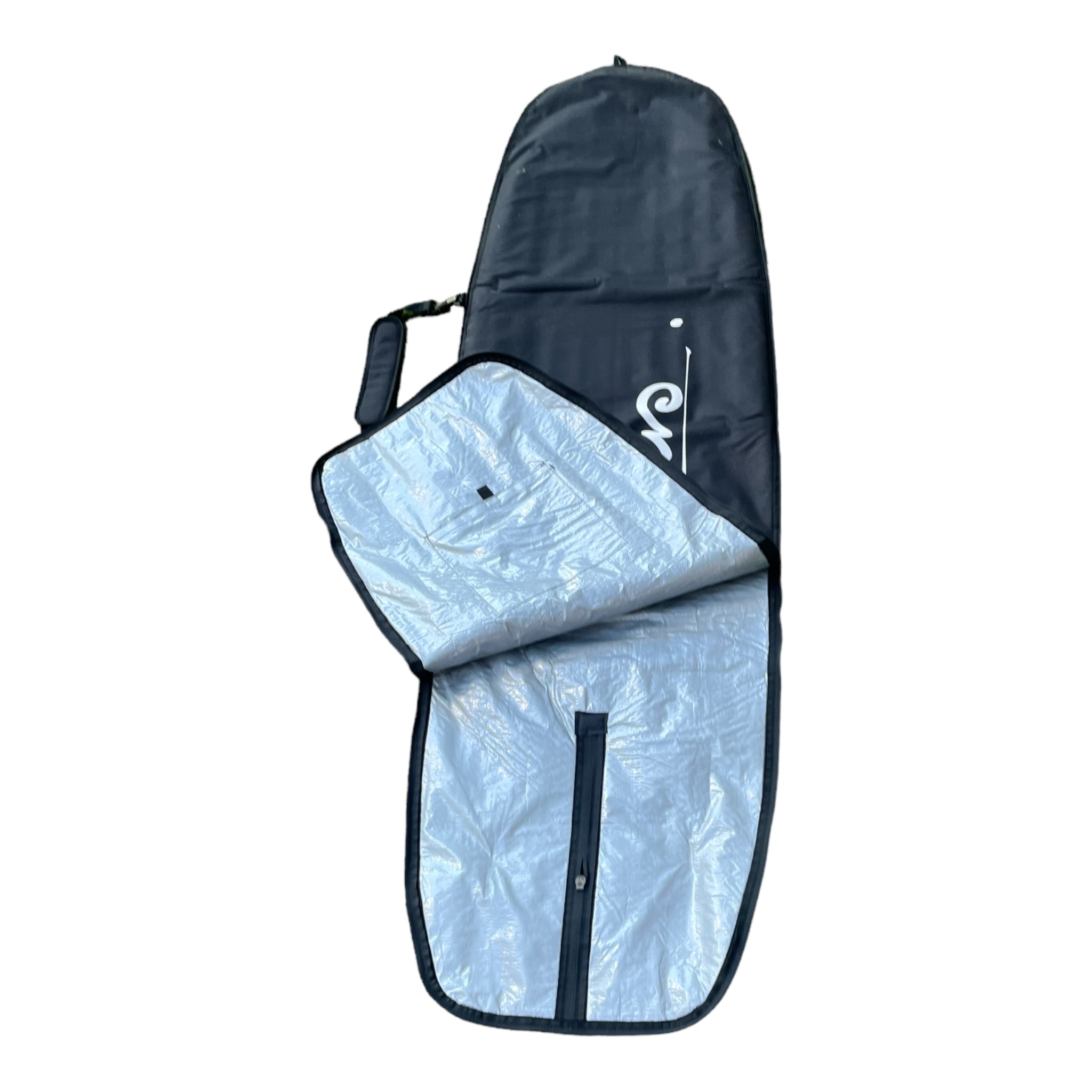 a surfboard bag with a zipper on it