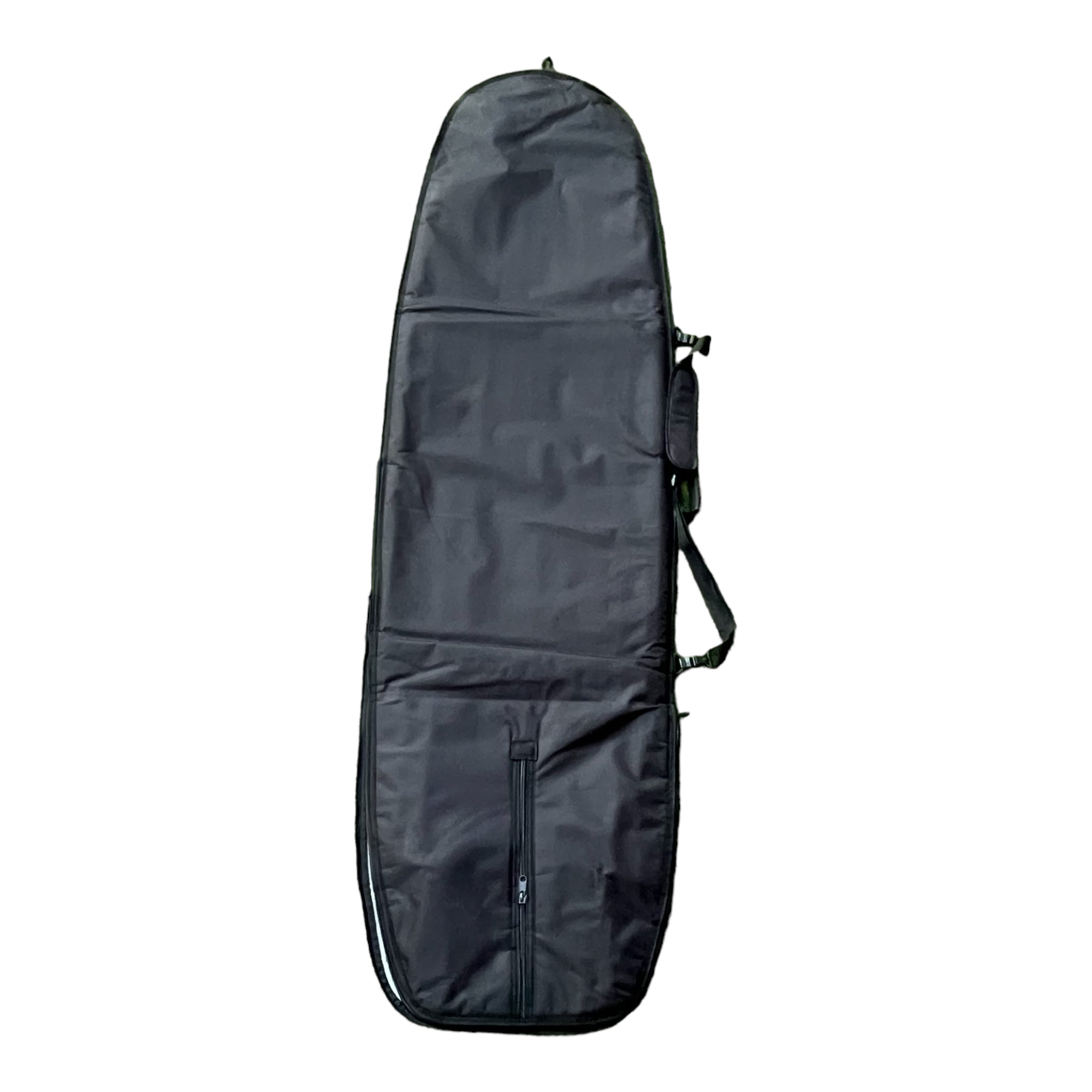 a black surfboard bag with a zipper on it