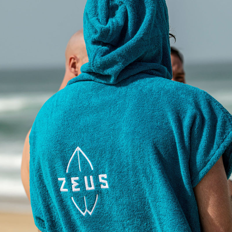 Load image into Gallery viewer, Zeus Surfboard Poncho Poncho  Zeus Logo Blue
